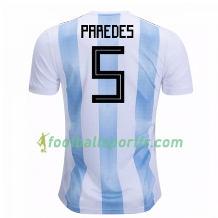 Tenue Argentine Paredes 5 Domicile Coupe du monde 2018 Maillot de Foot